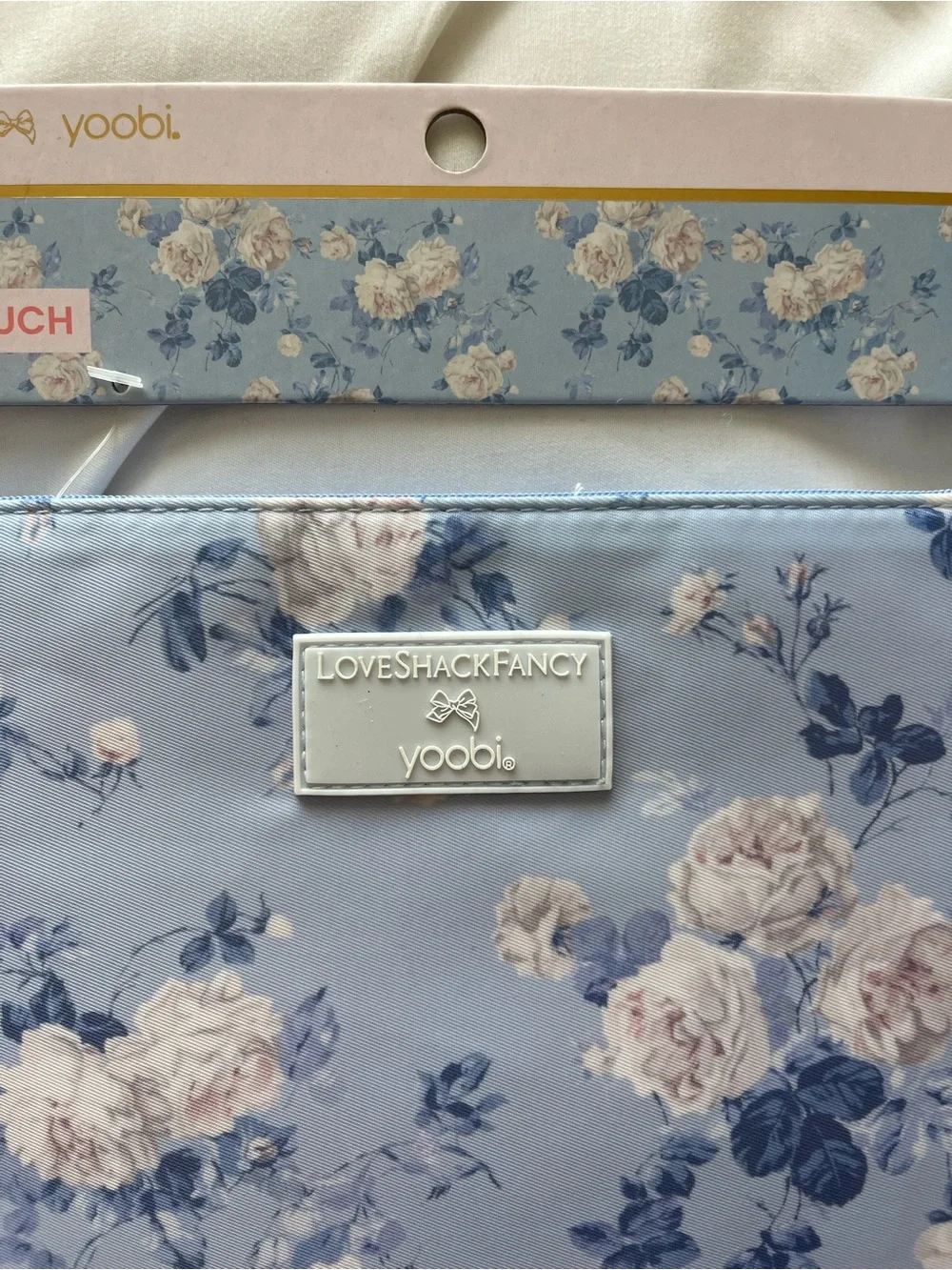 NWT Love Shack Fancy X Target Floral Ruffle Accessory Pouch - Blue